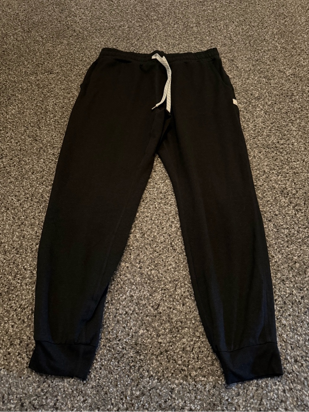 Vuori Black Jogger Sweatpants with White Drawstring